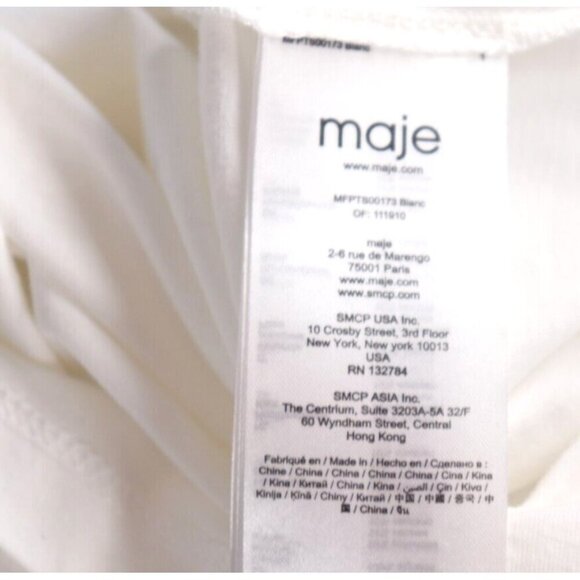 Maje Women's Size 1 Small White Short Sleeve Top Embroidered Lace Cotton T-Shirt - Picture 4 of 7